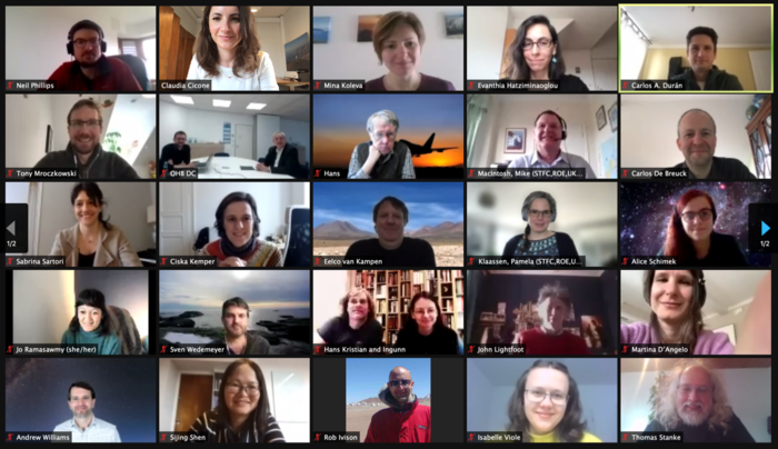 photo mosaic of screenshots of people at Zoom meeting